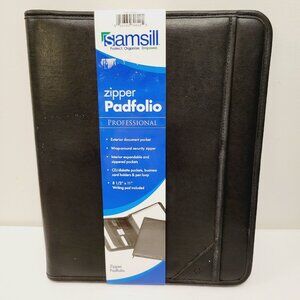 Samsill 70820 Professional Padfolio Wrap Around Security Zipper Portfolio 10x13